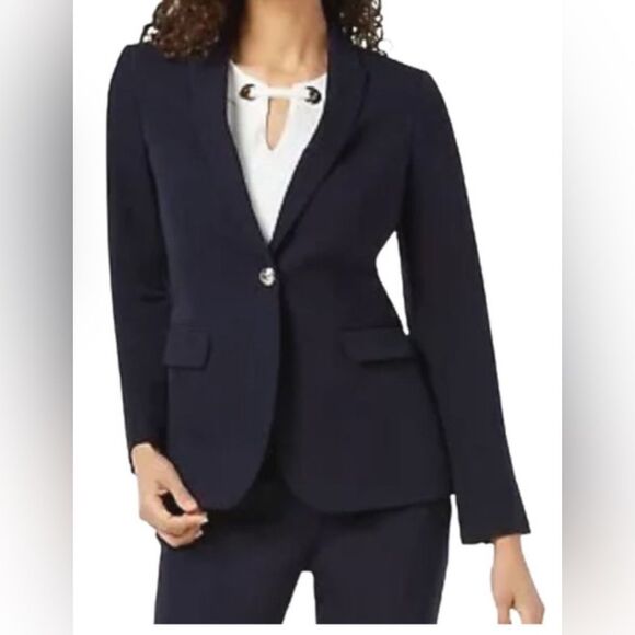 Tommy Hilfiger Women’s Jacket 10 Black Blazer One Button Lined Career Office - Picture 1 of 9